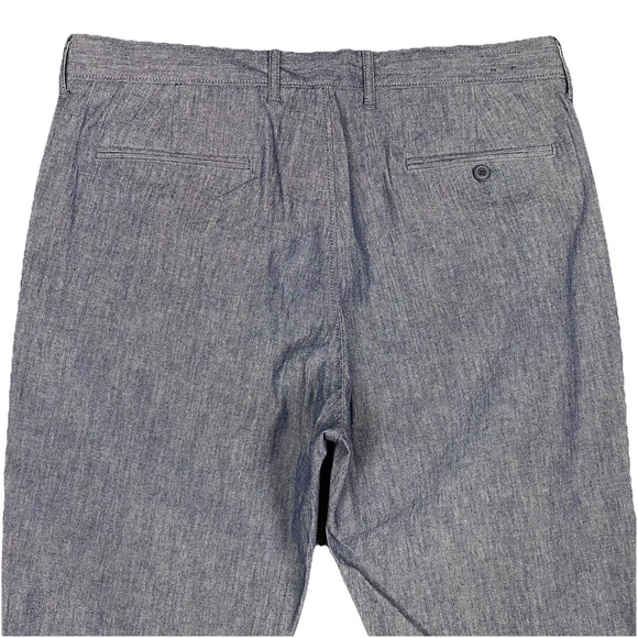 J Crew 770 Straight Fit Blue Chambray Chino Pants Mens 34 x 30 Mid Rise Stretch - Picture 4 of 10